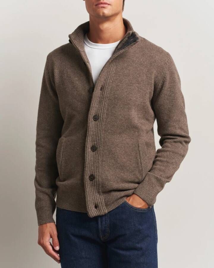 Barbour Gebreide ritsvest met Alcantara elleboogpatches