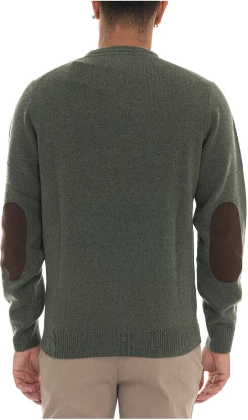 Barbour Wollen trui met contrast elleboog patches