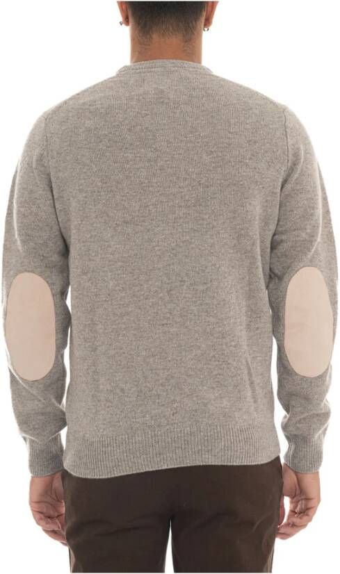 Barbour Wollen trui met contrast elleboog patches