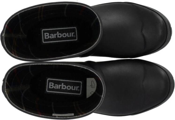 Barbour Zwarte Wellington-laars met tartan voering