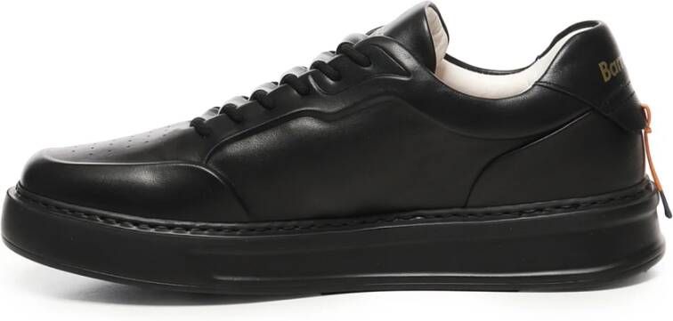 Barracuda Zwarte Leren Sneakers met Logodetails