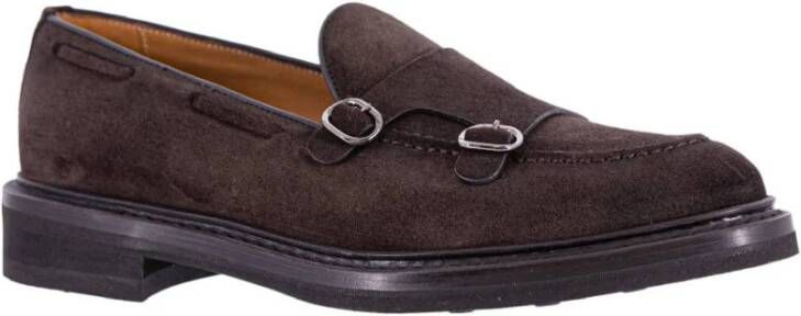 Barrett Dubbele Gesp Suède Loafer Brown Heren