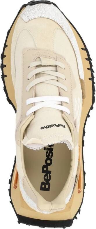 Be Positive Beige leren Space Race sneakers