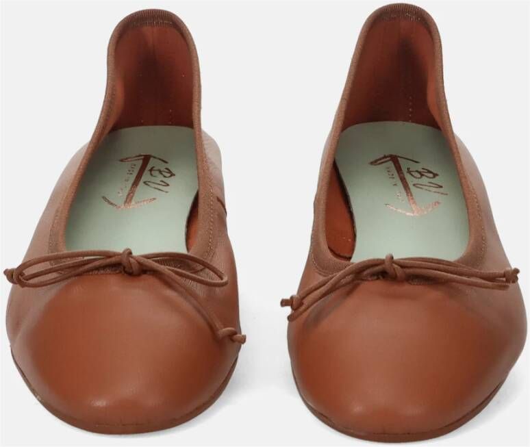 Belle Vie Bruin Leren Ballerina Schoenen Brown Dames