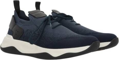 Berluti Blauwe lage sneakers met leren detail Blue Heren