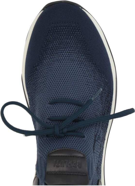 Berluti Blauwe lage sneakers met leren detail Blue Heren