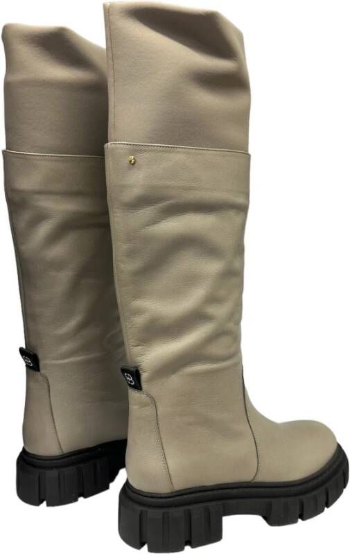 Bervicato Leren laarzen en enkellaarsjes Polyester Gray Dames