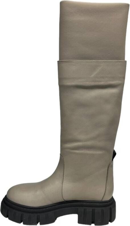 Bervicato Leren laarzen en enkellaarsjes Polyester Gray Dames