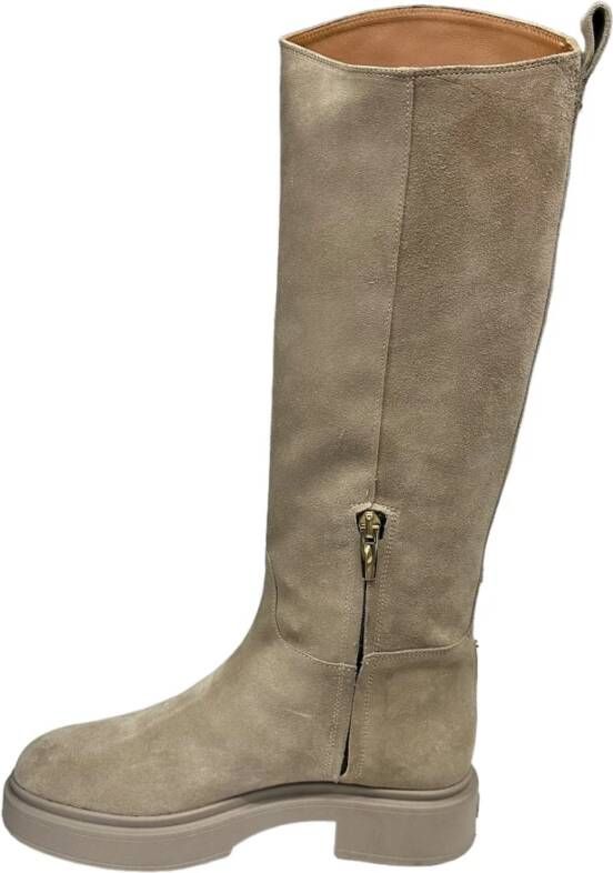Bervicato Suède laarzen met rubberen zool Gray Dames