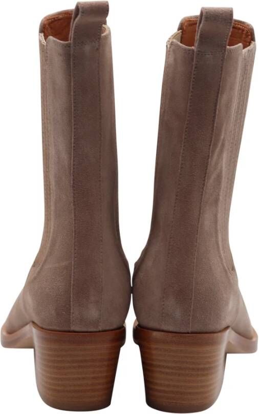 Bervicato Taupe Leren Belen Laarzen Beige Dames