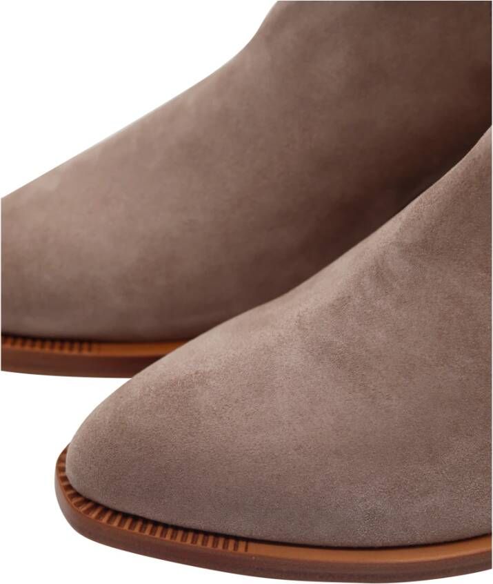 Bervicato Taupe Leren Belen Laarzen Beige Dames