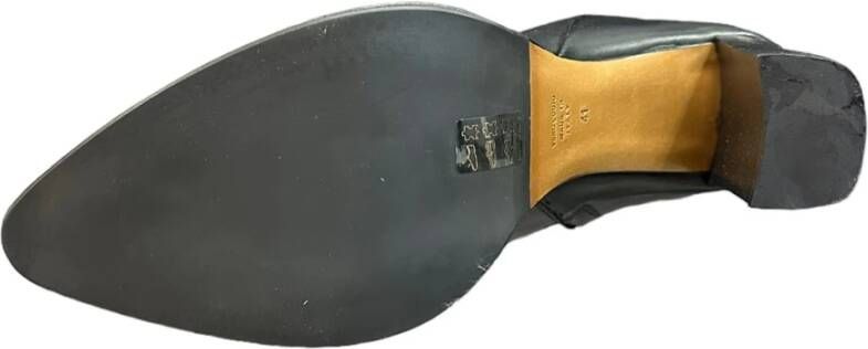 Bervicato Zwarte leren laarzen met 10 cm hak Black Dames