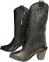 Bervicato Zwarte leren Texaanse laarzen Black Dames - Thumbnail 2