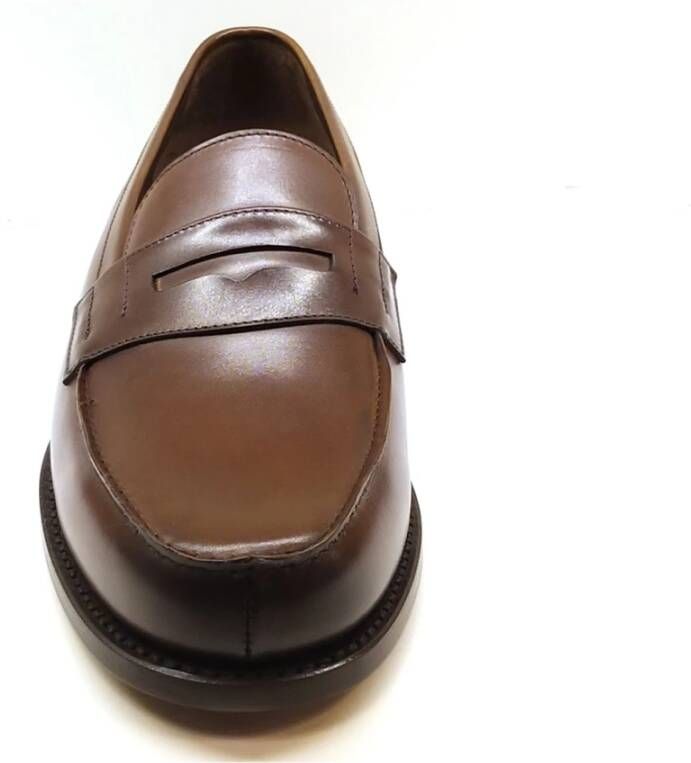 Berwick Bruine Kalfleren Loafer met Penny Strap Brown Heren