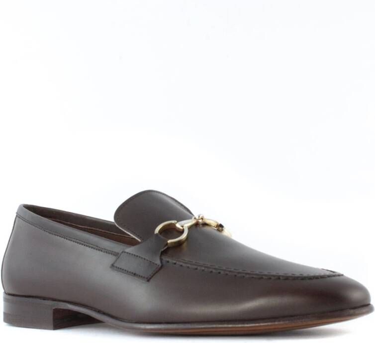 Berwick Bruine leren loafer met metalen hardware Brown Heren