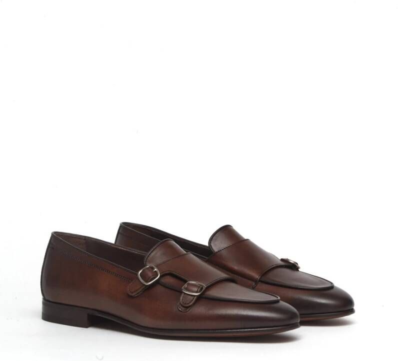 Berwick Bruine leren Monk Strap schoenen Brown Heren