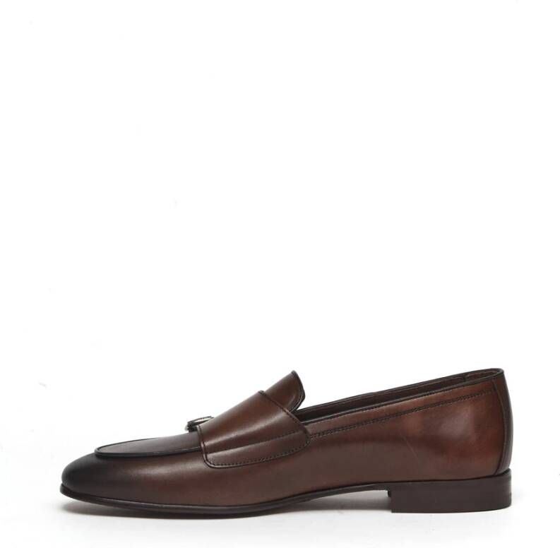 Berwick Bruine leren Monk Strap schoenen Brown Heren