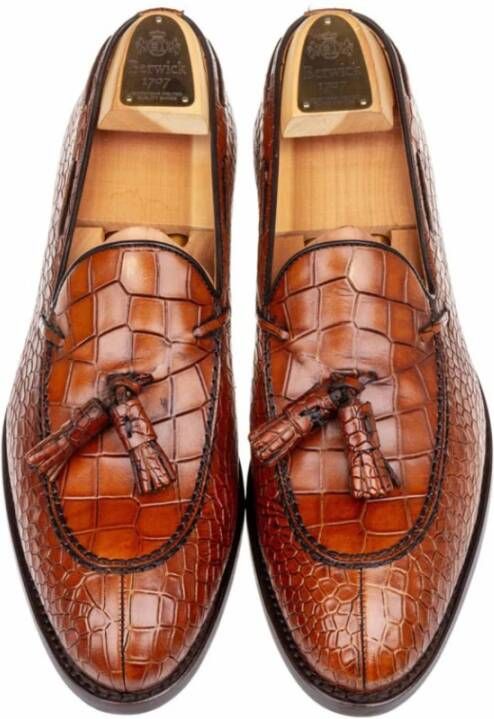 Berwick Casual leren instapper kwast gestikte schoen