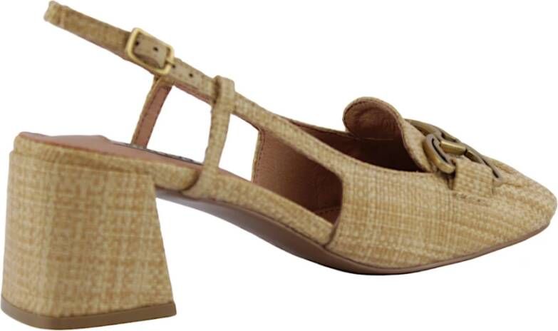 Bibi Lou Stijlvolle Beige Raffia Pumps Beige Dames