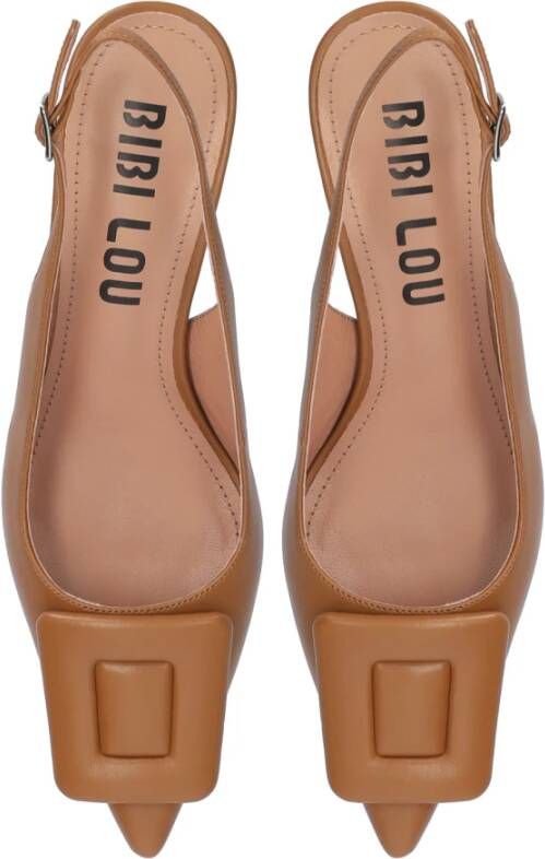 Bibi Lou Bruin Leren Platte Schoenen Brown Dames