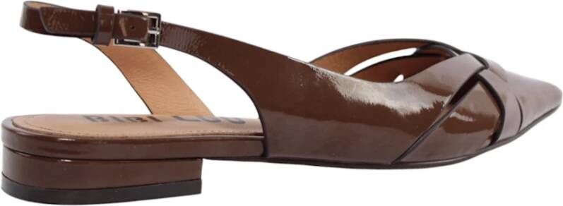 Bibi Lou Bruine leren sandalen