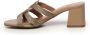 Bibi Lou Bruine sandalen met textiel bovenwerk en hakken - Thumbnail 2