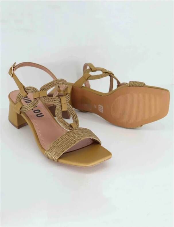 Bibi Lou Bruine Sandalen met Vierkante Neus