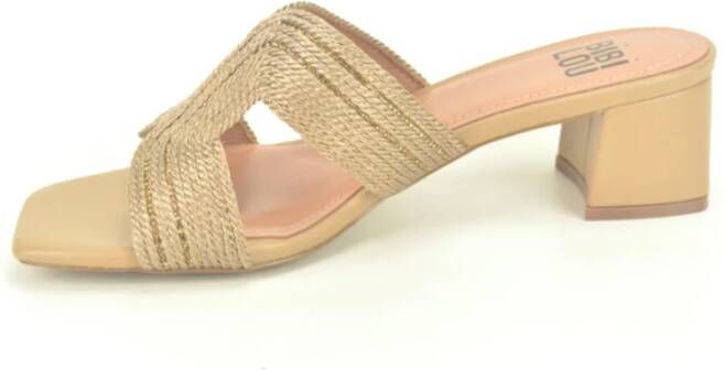 Bibi Lou Camel Raffia Muil O. DH. 4cm Beige Dames