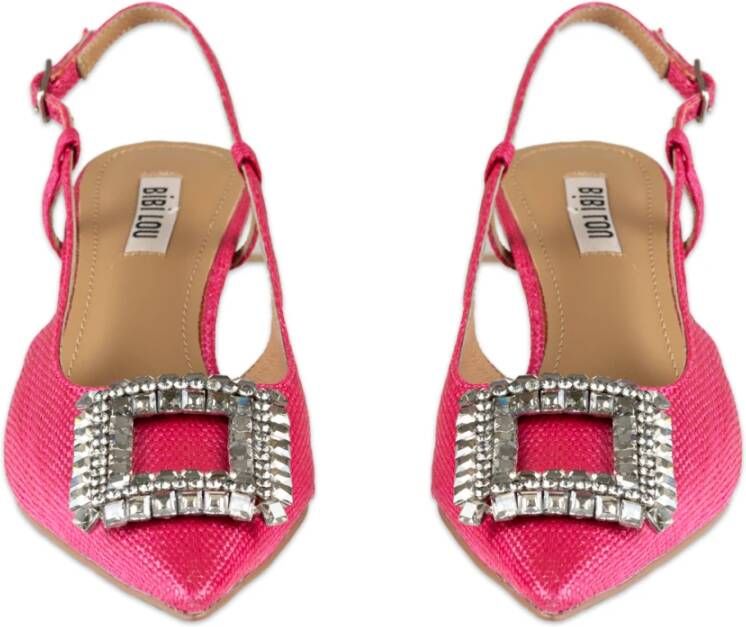 Bibi Lou Fuchsia Chanel Style Sandalen met Juweelapplicatie Pink Dames