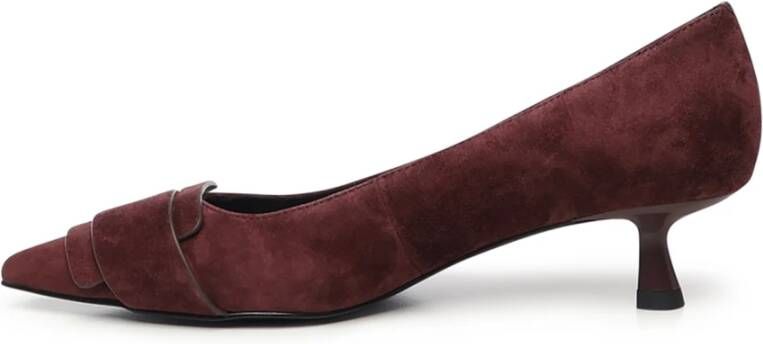 Bibi Lou Paarse Suède Hakken Burgundy