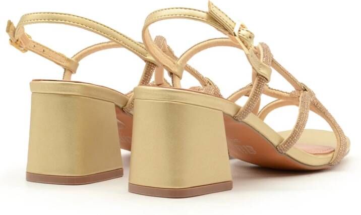 Bibi Lou Gouden Strass Gekruiste Sandalen