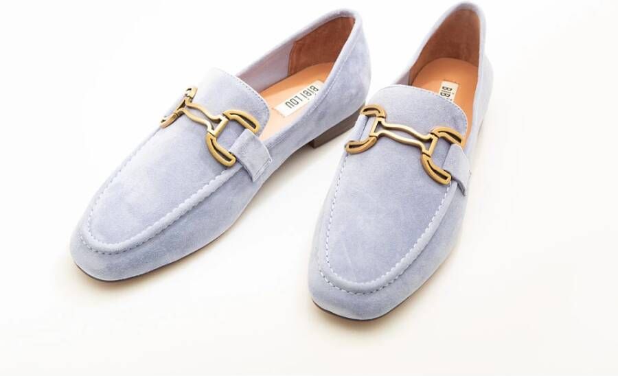 Bibi Lou Hemelsblauwe Suède Loafers Blue Dames