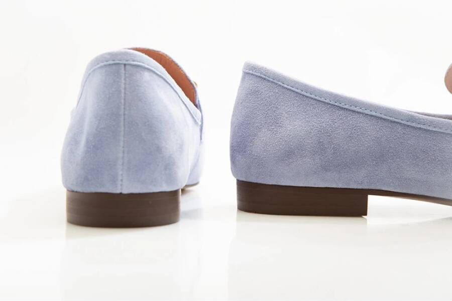 Bibi Lou Hemelsblauwe Suède Loafers Blue Dames