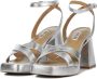 BiBi Lou Sandalen Dames Damesschoenen Leer Blokhak hoogte 8 cm 629P19 Zilver - Thumbnail 6