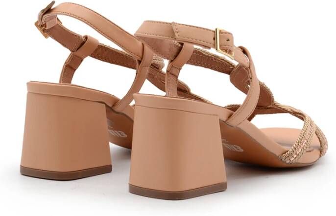 Bibi Lou Leren Sandalen met Fonkelende Stofweefsel