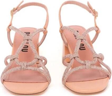 Bibi Lou Leren Sandalen met Strass Kruisbanden
