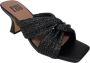 BiBi Lou Sandalen Dames Sandalen Instappers Damesschoenen Leer Blokhak 881Z94 Zwart - Thumbnail 10