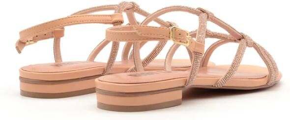 Bibi Lou Naakt Strass Gekruiste Band Sandalen
