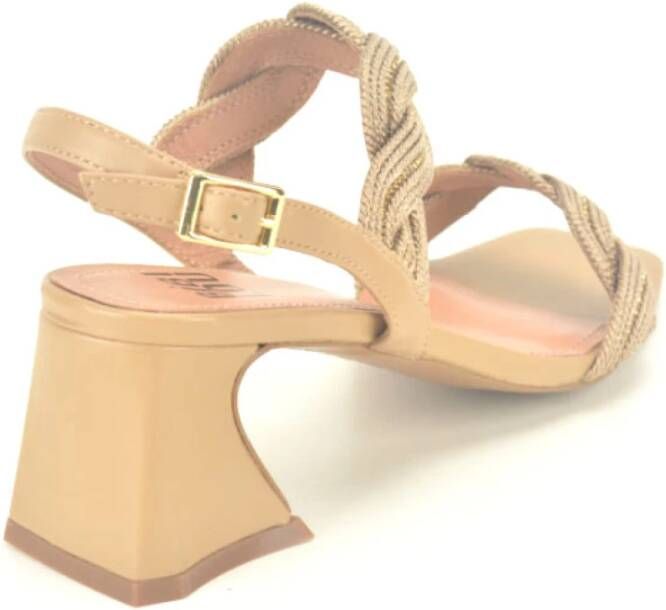 Bibi Lou Raffia Camel Sandalen Brown Dames