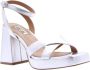 BiBi Lou Sandalen Dames Damesschoenen Leer Blokhak hoogte 8 cm 629P19 Zilver - Thumbnail 4