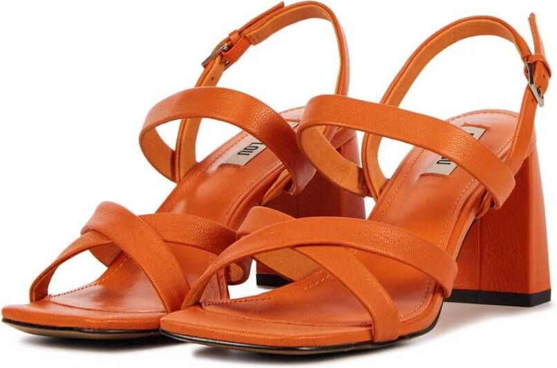 Bibi Lou Oranje Leren Hoge Hak Sandalen Oranje Dames
