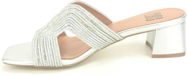 Bibi Lou Zilver Raffia Muil Sandaal Gray Dames