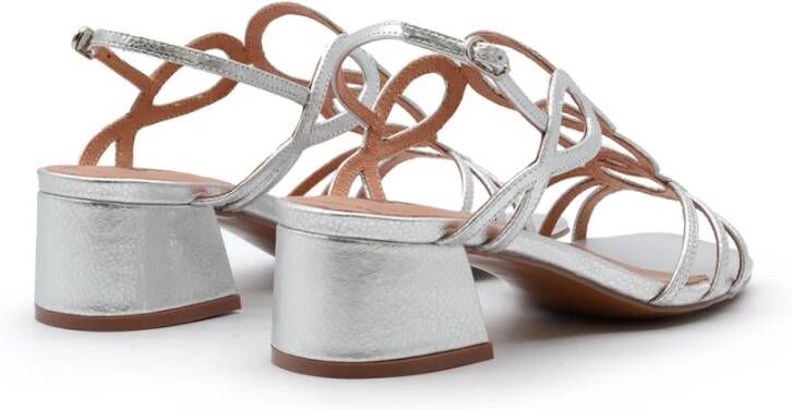 Bibi Lou Zilveren Geometrische Leren Sandalen