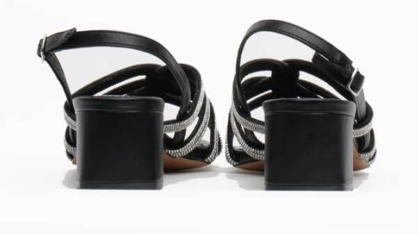 Bibi Lou Zwarte vierkante sandalen met open neus