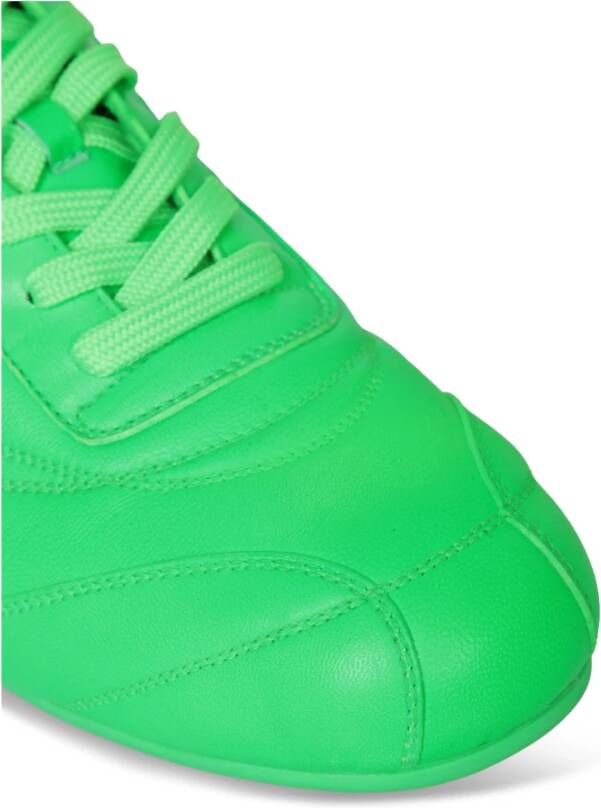 Bikkembergs Groene Leren Sneakers Sportieve Stijl