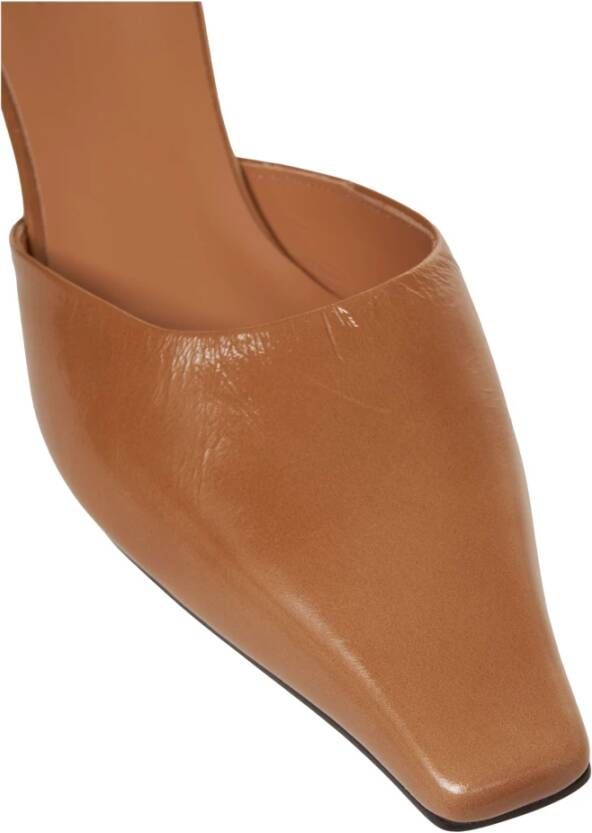 Billi Bi Beige Leren Vierkante Neus Pumps