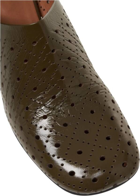 Billi Bi Groene Lakleren Vierkante Neus Pumps