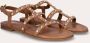 Billi Bi Handgemaakte Bruin Leren Sandaal met Gouden Details Brown Dames - Thumbnail 2