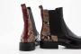 Billi Bi Handgemaakte Enkellaarsjes van Slangenleer Rood Black Dames - Thumbnail 4