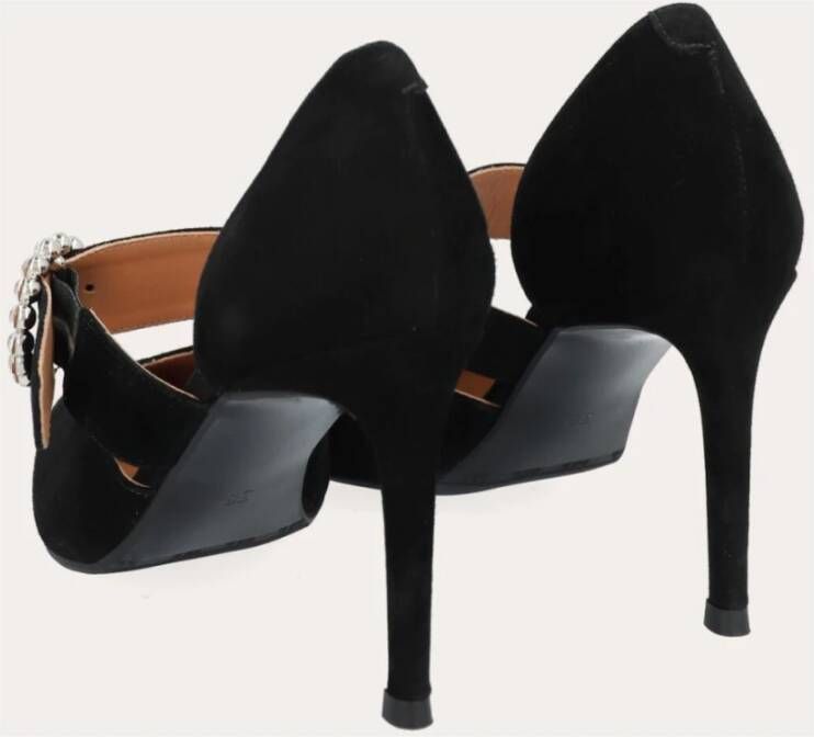 Billi Bi Zwarte suède pumps met spitse neus